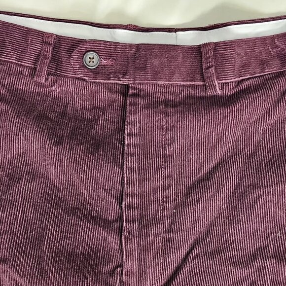 Lauren Ralph Lauren Men’s Corduroy Pants 40W 32L Burgundy Cotton Dress Trousers - Picture 4 of 10